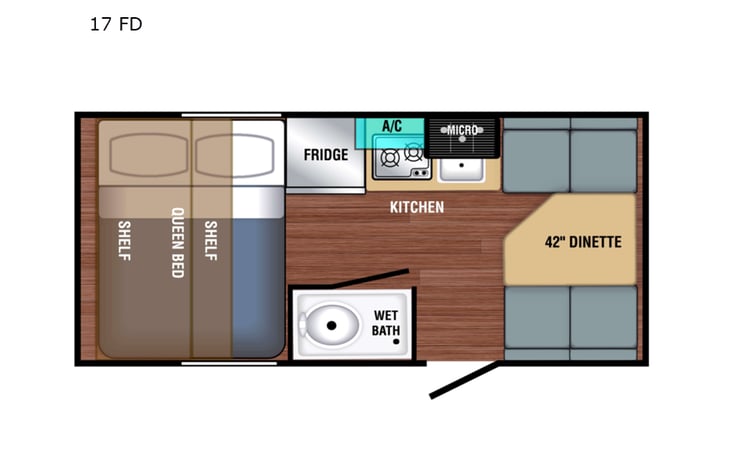 Representative floor plan provided by a trusted RVshare partner.