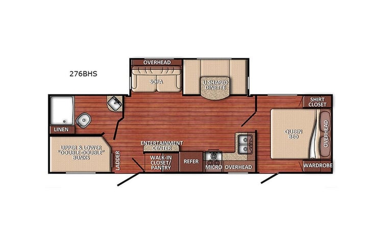 Representative floor plan provided by a trusted RVshare partner.