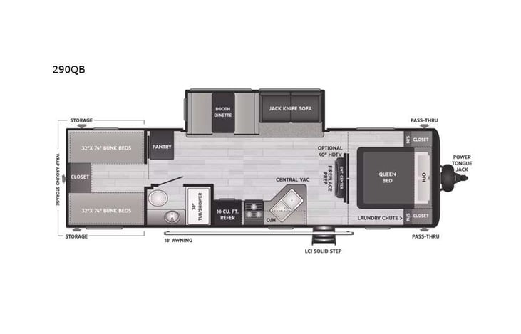 Representative floor plan provided by a trusted RVshare partner.