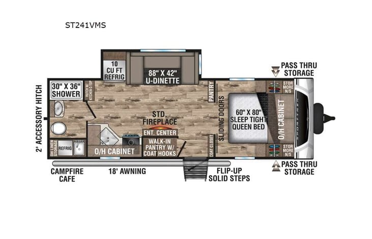Representative floor plan provided by a trusted RVshare partner.