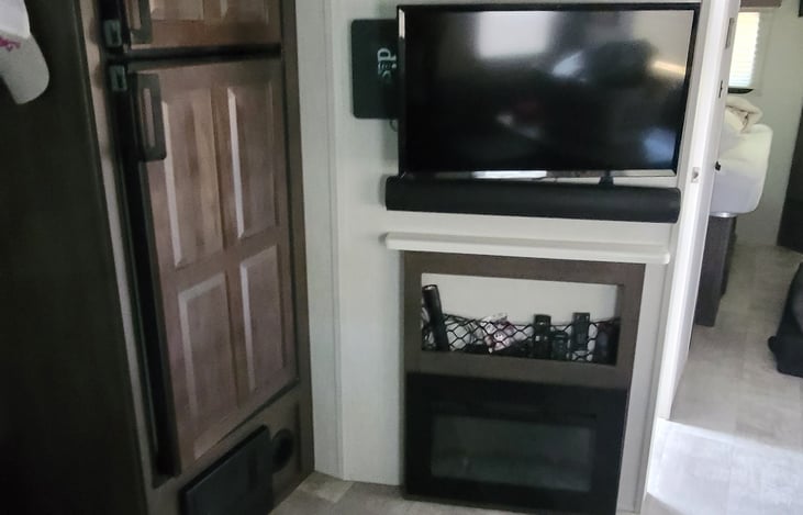 dish network available for an extra fee this will work on the outdoor tv* may not work at all camp sights due to trees. If it does not will refund $