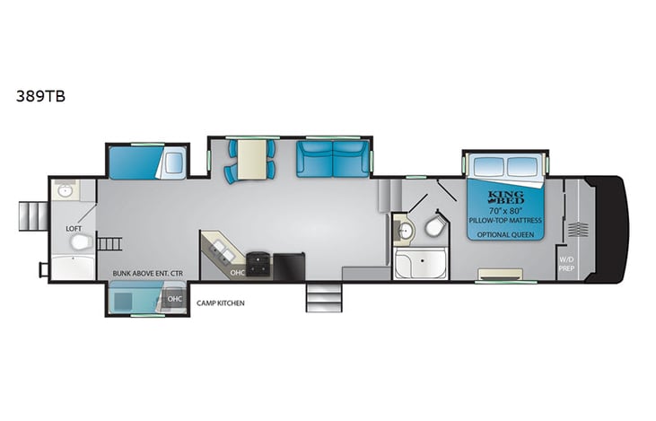 Representative floor plan provided by a trusted RVshare partner.