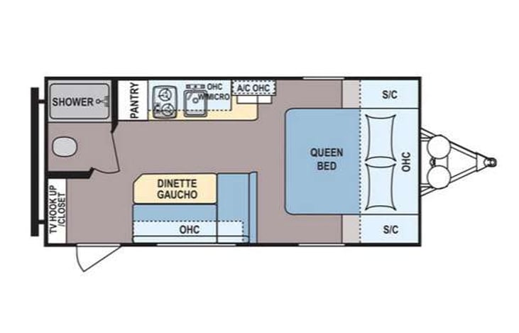 Representative floor plan provided by a trusted RVshare partner.