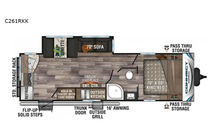 Representative floor plan provided by a trusted RVshare partner.