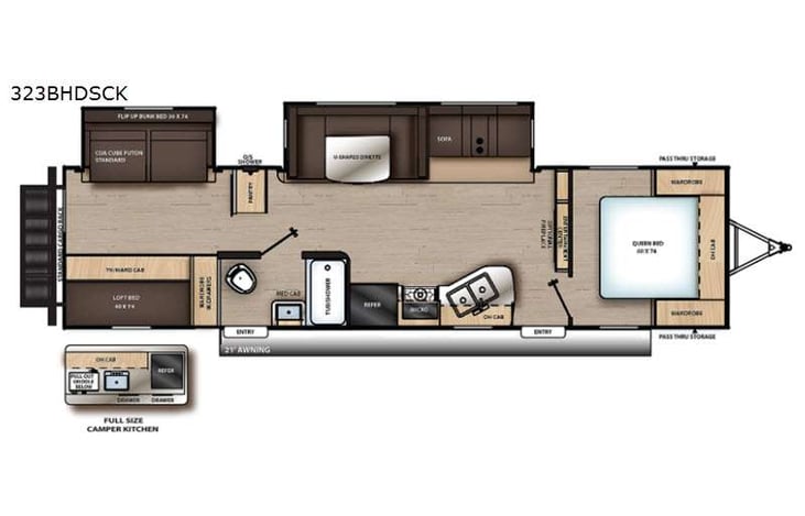 Representative floor plan provided by a trusted RVshare partner.