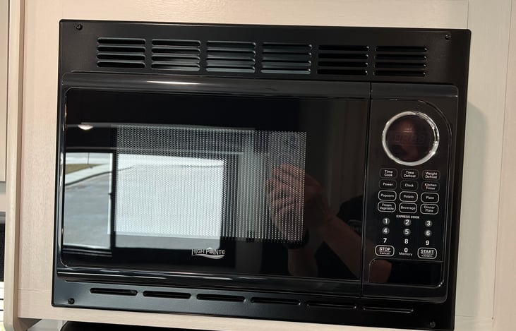 Microwave Oven operates on land or generator power