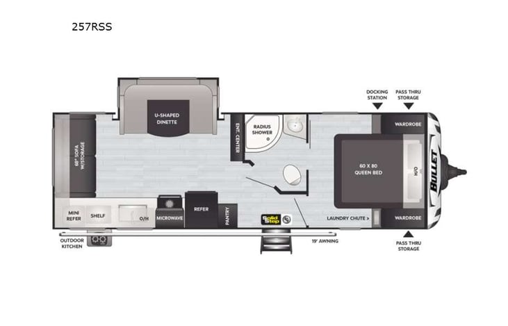 Representative floor plan provided by a trusted RVshare partner.