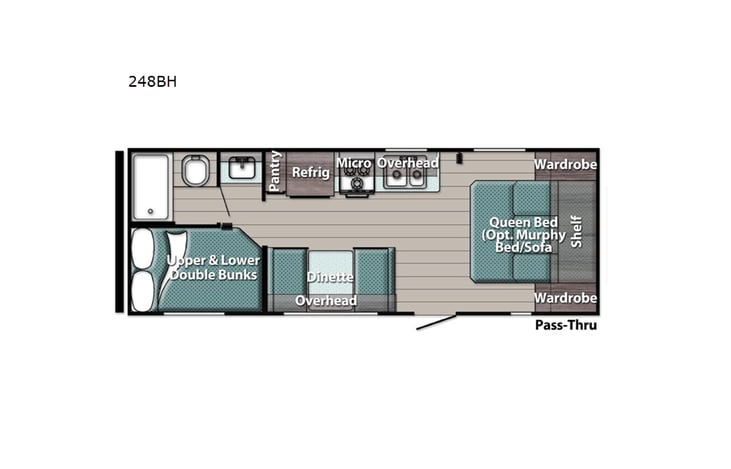 Representative floor plan provided by a trusted RVshare partner.