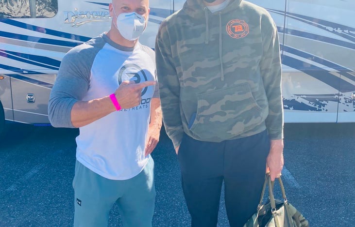 Hanging out with Tom Brady at our RV!