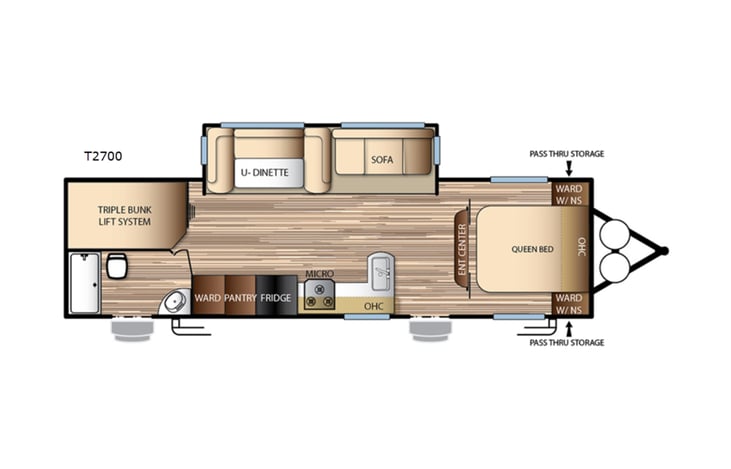 Representative floor plan provided by a trusted RVshare partner.