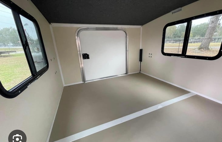 We have added a full size bed to the interior cabin that sleeps two people.