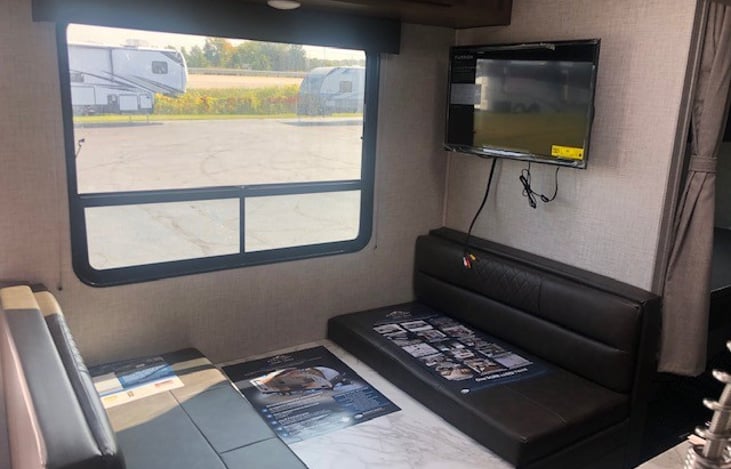 TVs in the main cabin and also the bedroom