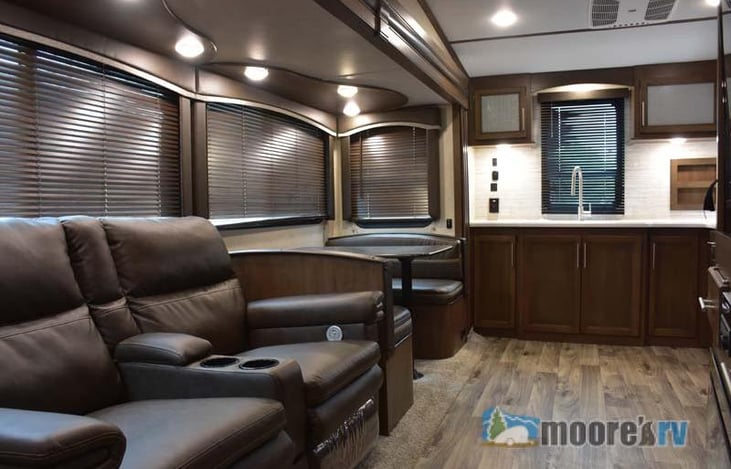 Theater seating and rear kitchen.