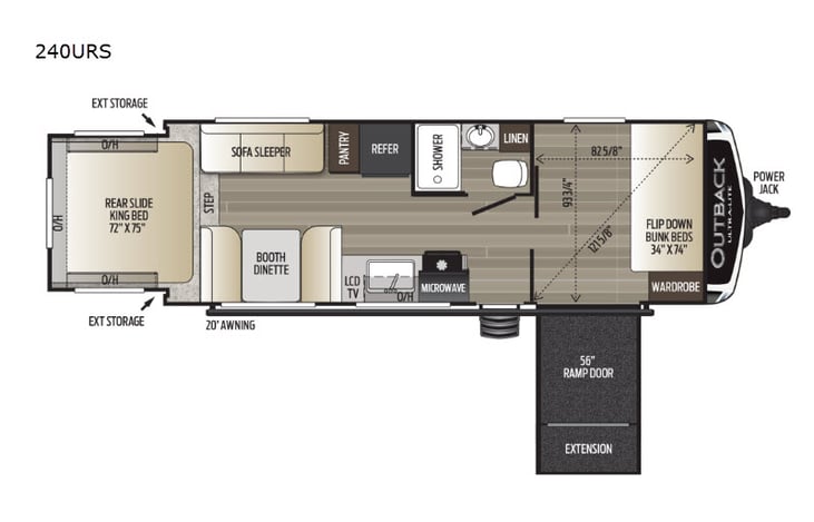 Representative floor plan provided by a trusted RVshare partner.