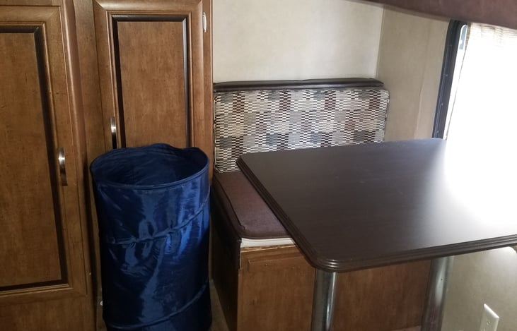 Bunkhouse- the 2 person dinette folds down into a bunk.