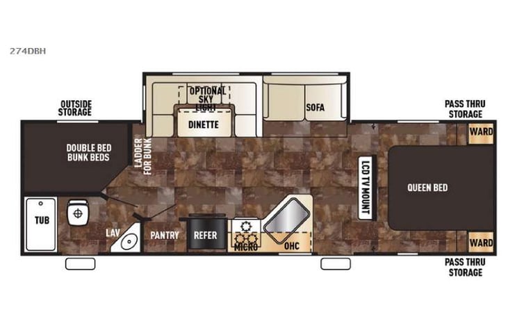Representative floor plan provided by a trusted RVshare partner.