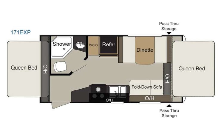 Representative floor plan provided by a trusted RVshare partner.