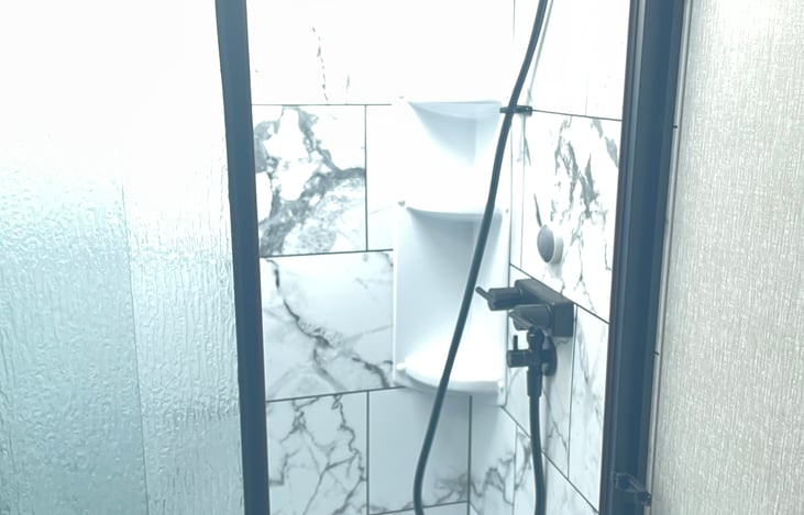 Full shower with skylight