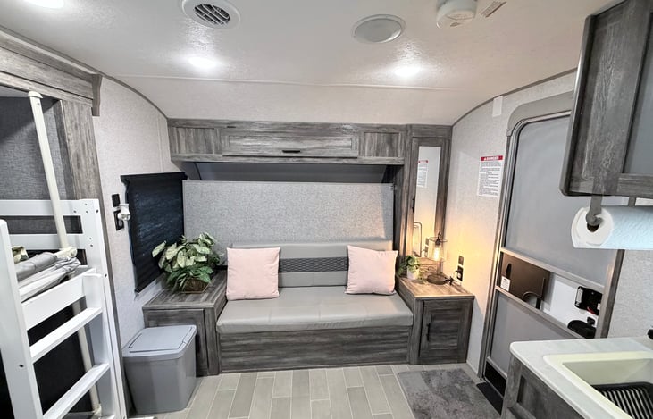 Couch that folds into a Murphy bed.