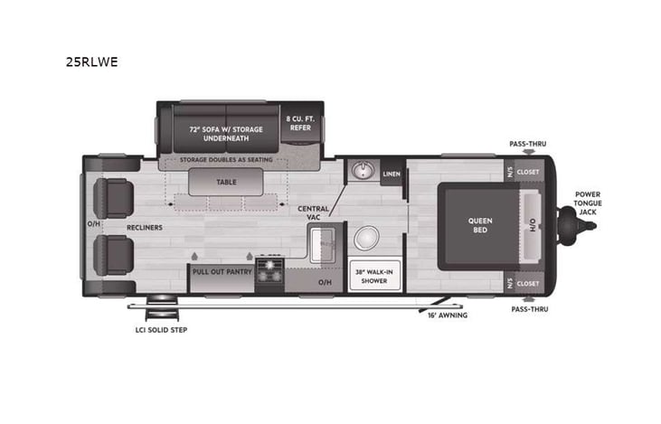Representative floor plan provided by a trusted RVshare partner.