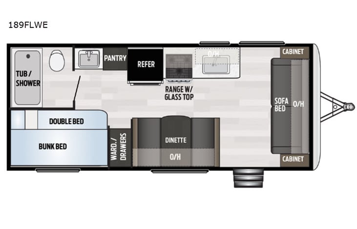 Representative floor plan provided by a trusted RVshare partner.