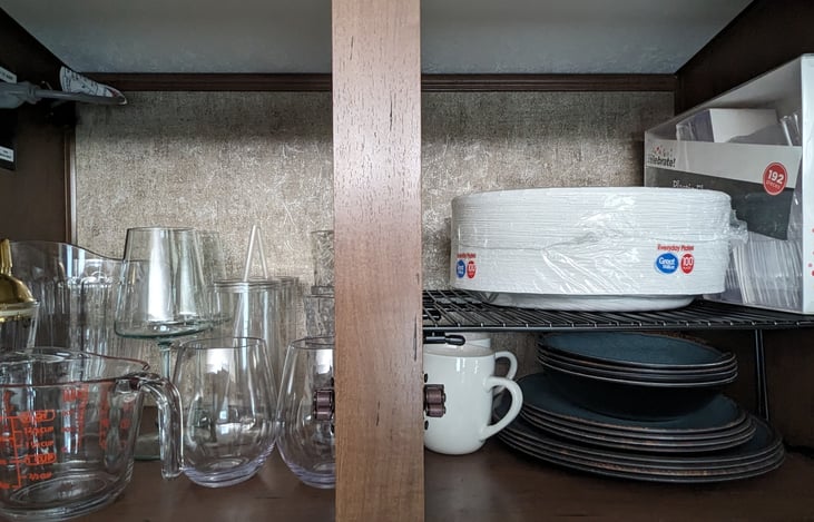 Cups, plates, bowls, and plasticware for any meal!