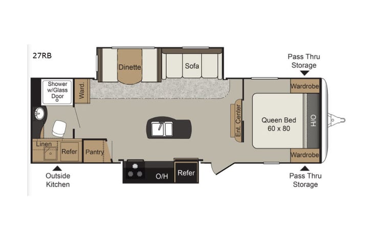 Representative floor plan provided by a trusted RVshare partner.