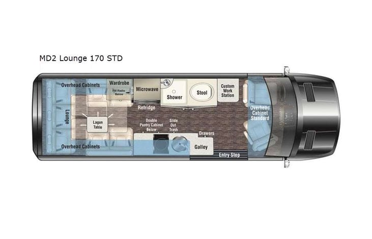 Representative floor plan provided by a trusted RVshare partner.