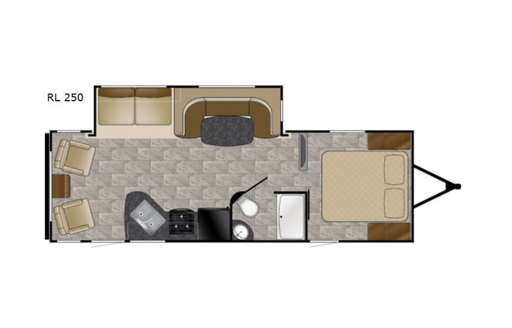 Representative floor plan provided by a trusted RVshare partner.