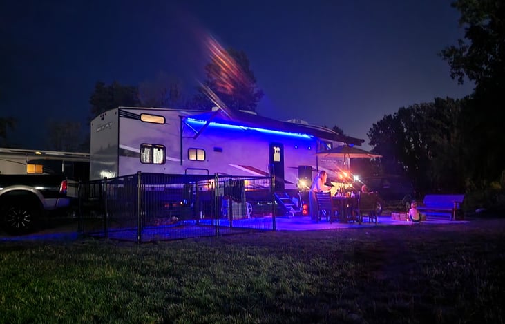 Exterior with lights