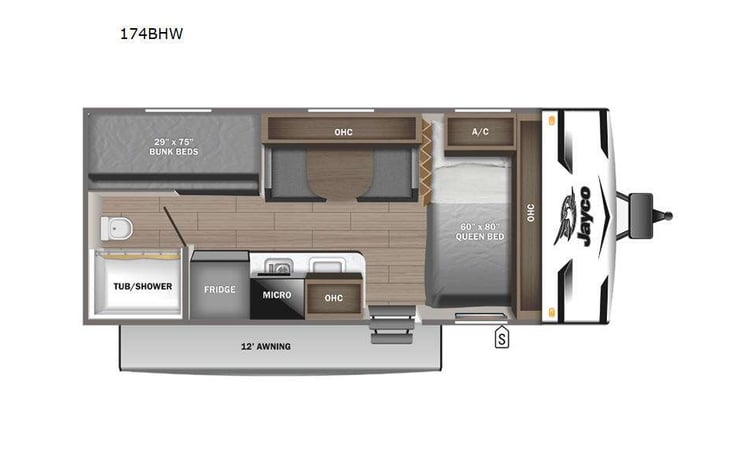 Representative floor plan provided by a trusted RVshare partner.