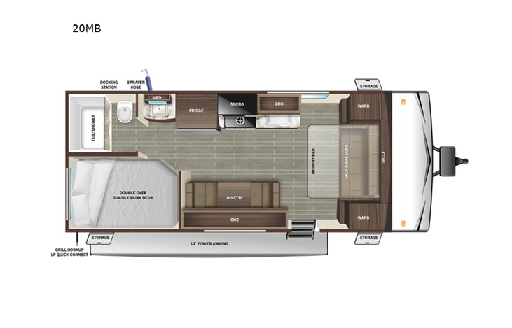 Representative floor plan provided by a trusted RVshare partner.