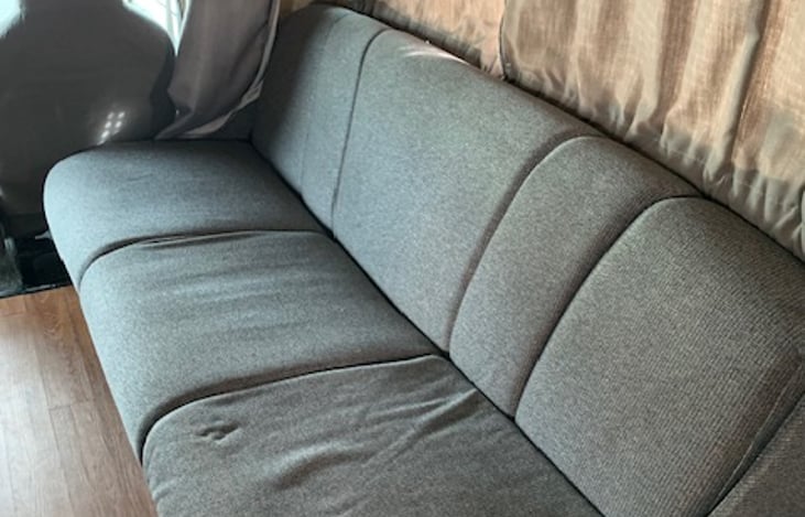 Convertible couch with three seatbelts