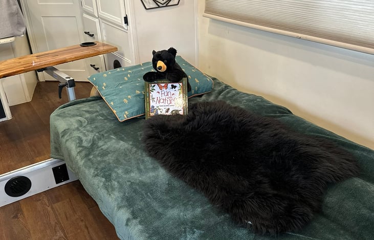 couch converted to bed