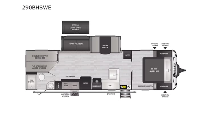 Representative floor plan provided by a trusted RVshare partner.