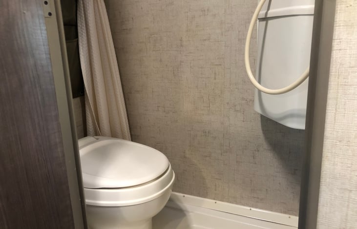 Wet bathroom with shower