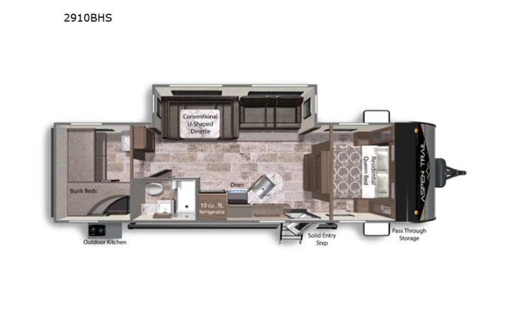 Representative floor plan provided by a trusted RVshare partner.