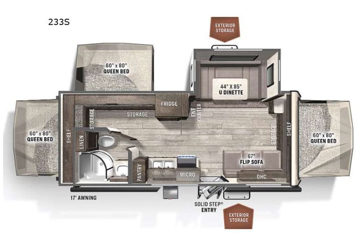 Representative floor plan provided by a trusted RVshare partner.