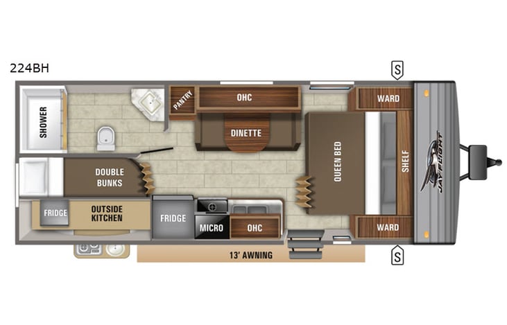 Representative floor plan provided by a trusted RVshare partner.