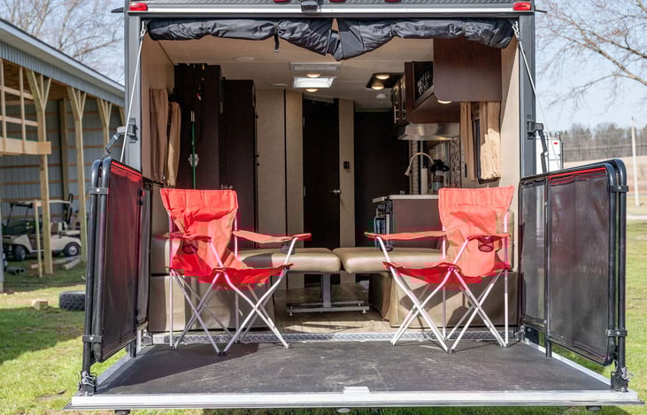 Porch/Deck in place with railing on sides