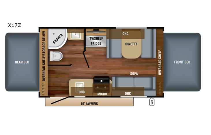 Representative floor plan provided by a trusted RVshare partner.