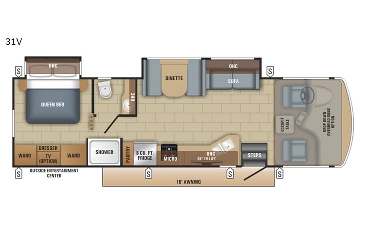 Representative floor plan provided by a trusted RVshare partner.