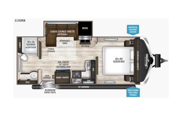 Representative floor plan provided by a trusted RVshare partner.