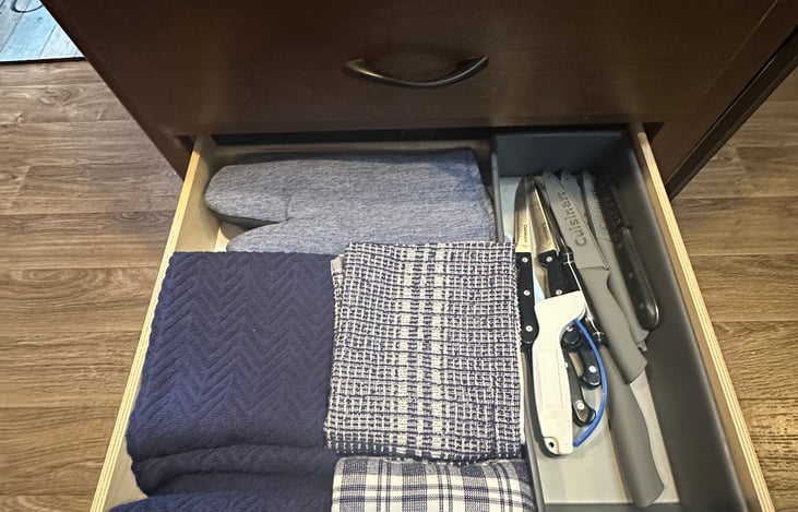 Oven Mitts, kitchen towels, misc kitchen gear