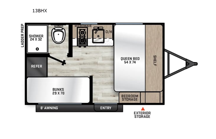 Representative floor plan provided by a trusted RVshare partner.