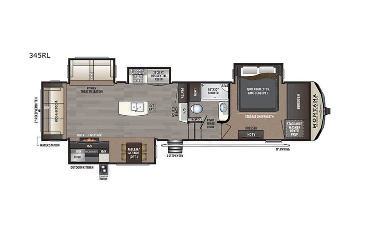 Representative floor plan provided by a trusted RVshare partner.