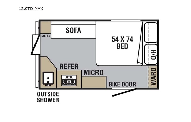 Representative floor plan provided by a trusted RVshare partner.