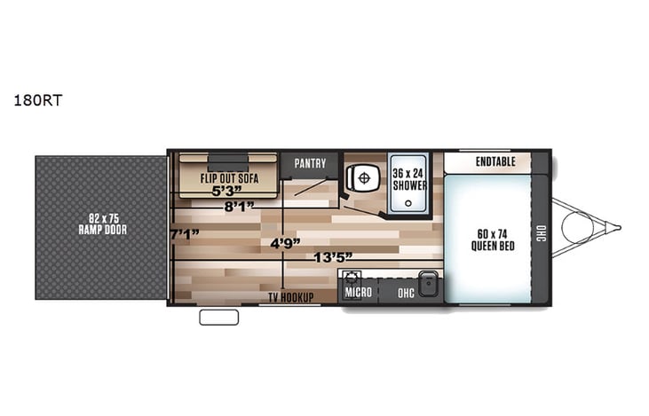 Representative floor plan provided by a trusted RVshare partner.
