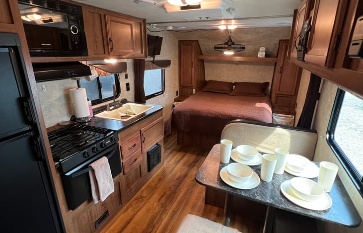 Step inside and take in the bright, open layout. Everything you need for a comfortable getaway is within easy reach.