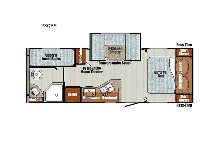 Representative floor plan provided by a trusted RVshare partner.